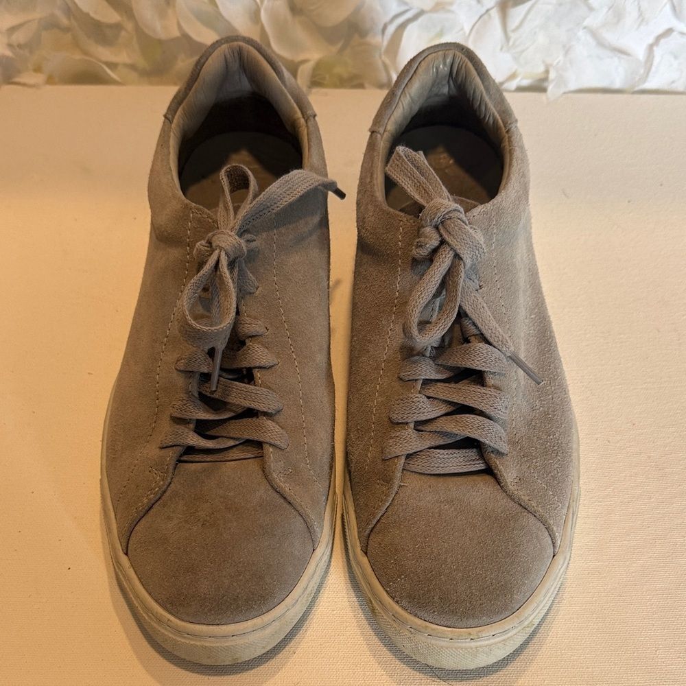 Peter Millar Men's Taupe Suede Lace-Up Sneakers